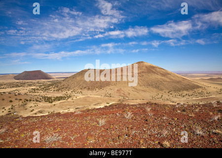 Volcanic cinder cones of San Francisco Volcanic Field, view from Red Hill with SP Crater on left, near Flagstaff, Arizona USA Stock Photo