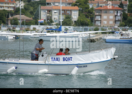 Croatia. Island Rab.City of Rab. Port. Taxi boat. Stock Photo