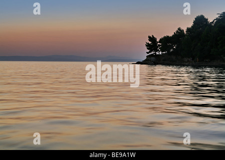 Croatia. Island Rab. Evening in port Lopar. Stock Photo