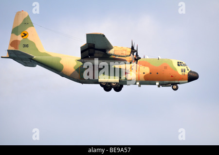 Israeli Air force Hercules C-130 transport plane in flight Stock Photo