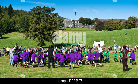 Re-enactment of the traditional 'Carterhaugh Ba Game' at Bowhill House, Selkirk, Scotland - a Homecoming 2009 Event Stock Photo