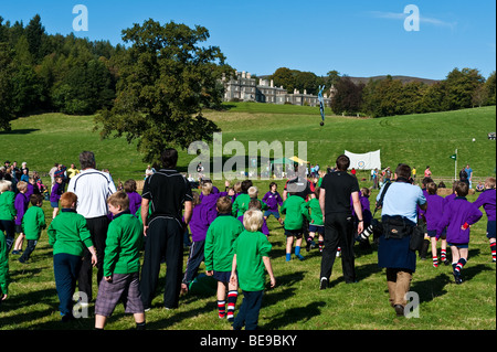 Re-enactment of the traditional 'Carterhaugh Ba Game' at Bowhill House, Selkirk, Scotland - a Homecoming 2009 Event Stock Photo