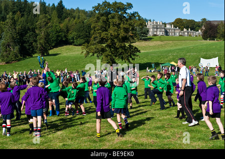 Re-enactment of the traditional 'Carterhaugh Ba Game' at Bowhill House, Selkirk, Scotland - a Homecoming 2009 Event Stock Photo