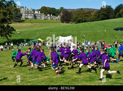 Re-enactment of the traditional 'Carterhaugh Ba Game' at Bowhill House, Selkirk, Scotland - a Homecoming 2009 Event Stock Photo