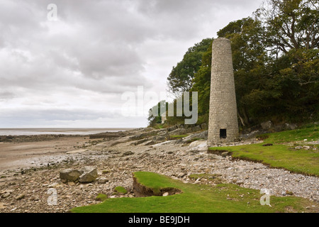 Old copper smelting chimney, Jenny Browns Point, Silverdale, Morecambe Bay, Lancashire Stock Photo