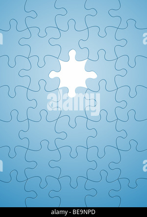 puzzle with a missing part - Puzzle mit einem fehlenden Teil Stock Photo