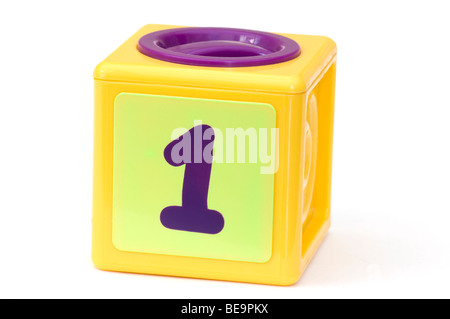 Number 1 Plastic Childrens Building Block Stock Photo