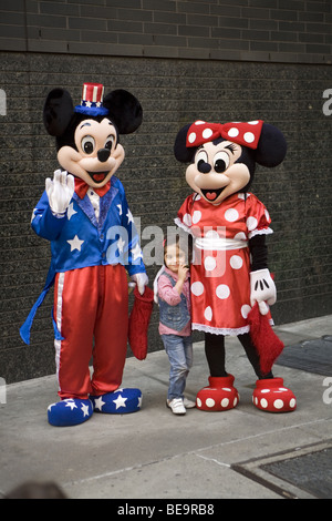 Mickey and Minnie mouse are still big stars with the kids. Times Square, New York CIty Stock Photo