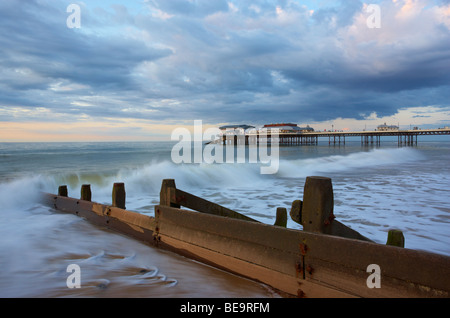 Cromer Pier in North Norfolk on a moody summer evening Stock Photo