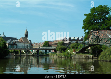 Les hortillonnages in Amiens, Picardy, North of France, Europe Stock Photo