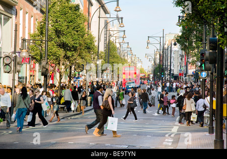 Busy Oxford Street in London England Stock Photo