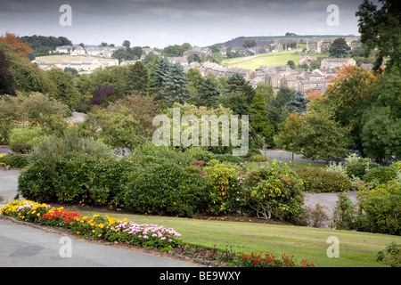 CENTRAL PARK IN Haworth, a hilltop village not far from Bradford in the heart of West Yorkshire's Bronte Country. Stock Photo