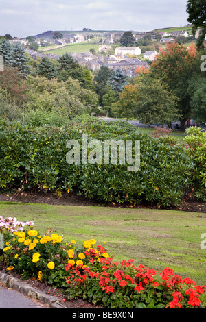 CENTRAL PARK, Haworth , a hilltop village in West Yorkshire WHERE THE BRONTE FAMILY LIved Stock Photo