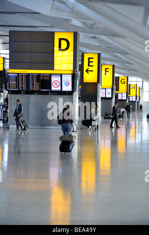 Terminal 5 Departures area, Heathrow Airport. London Borough of Hounslow, Greater London, England, United Kingdom Stock Photo