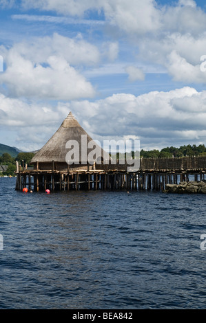 dh Scottish Crannog Centre LOCH TAY PERTHSHIRE SCOTLAND Crannogs wood building center at Kenmore Stock Photo