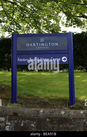 Sign outside the Dartington Crystal Factory at Great Torrington Devon England Stock Photo