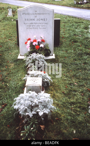 GRAVE OF BRIAN JONES  at Cheltenham Cemetery Stock Photo