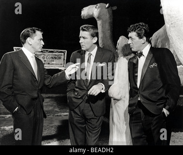 FRANK SINATRA at left with  Peter Lawford and Dean Martin at right Stock Photo