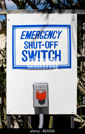 Close up of Emergency Shut Off Switch Stock Photo - Alamy