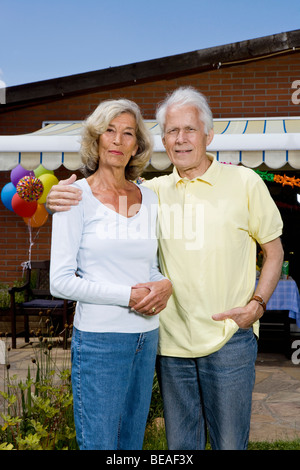 Portrait of a senior couple, outdoors Stock Photo