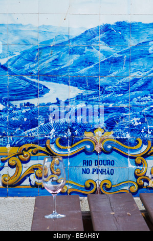 azulejos at train station pinhao douro portugal Stock Photo