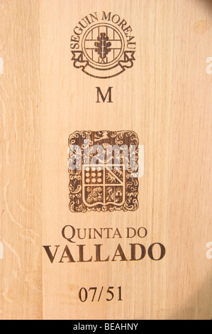 barrel with stamp seguin moreau quinta do vallado douro portugal Stock Photo