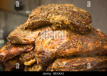 Smoked Meat at Schwartz's Restaurant is famous in Montreal Canada Stock Photo