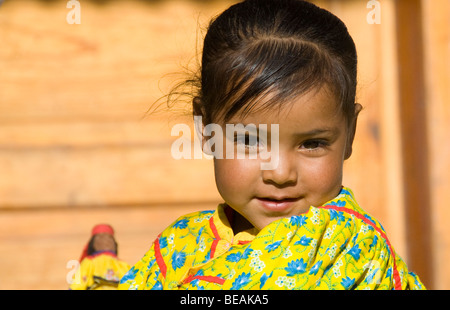 Tarahumara Indian toddler at Sierra Lodge in Barrancas, Chihuahua, Mexico Stock Photo