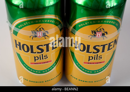 Cans of Holsten Pils beer Stock Photo