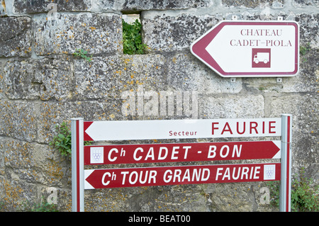 street sign saint emilion bordeaux france Stock Photo