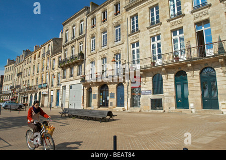 quai des chartrons cyclist bordeaux france Stock Photo