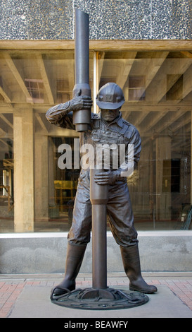Oil Driller Statue in Shreveport Stock Photo