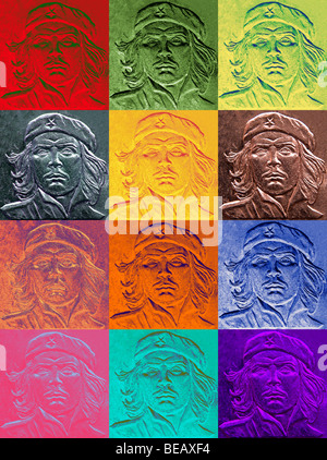 Original high resolution pop art collage of Che Guevarra. By Jamie Marshall. Large format Stock Photo