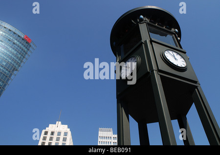 Replica of the first traffic light, Potsdamer Platz, Berlin, Germany. Stock Photo