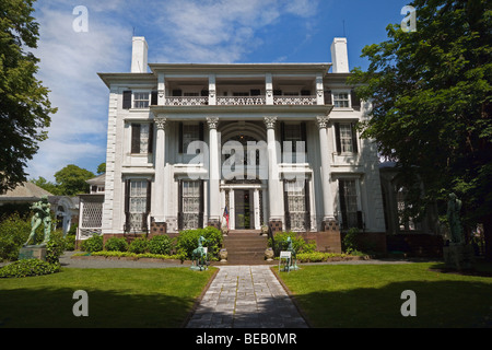 Linden Place Museum, an 1810 mansion of the influential Dewolf/Colt (.45 revolver) family on Hope Street, Bristol, Rhode Island Stock Photo