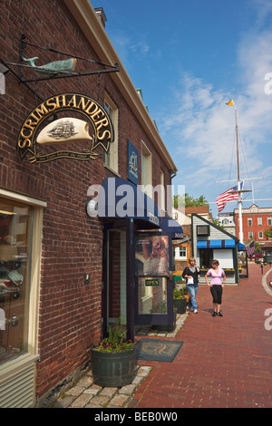 Bowen's Wharf of 1760 now a busy waterfront retail and tourist centre on the historic waterfront of Newport Rhode Island USA Stock Photo