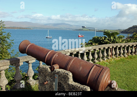 Bantry House cannon over Bantry Bay, West Cork, Ireland Stock Photo