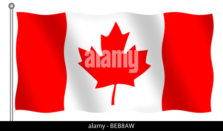 Flag of Canada waving Stock Photo