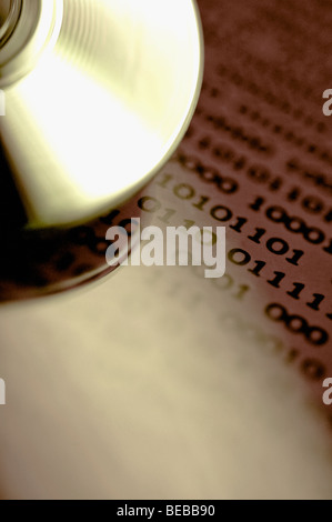 Close-up of a compact disc on a document Stock Photo
