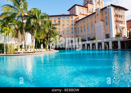 Swimming pool at a luxury hotel, Biltmore Hotel, Coral Gables, Florida, USA Stock Photo