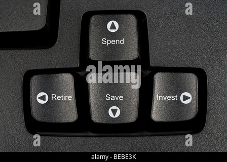 Keyboard buttons provide the way to your financial future. Stock Photo