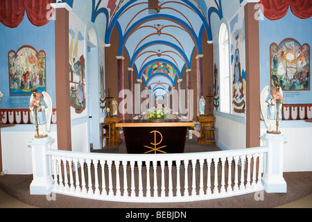 Interiors of a church, Star of the Sea Painted Church, Hawaii, USA Stock Photo