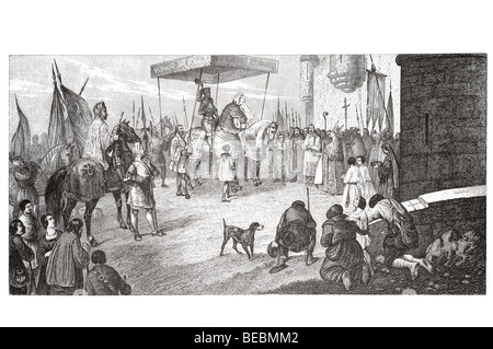 vassels paying homage to their lord Stock Photo