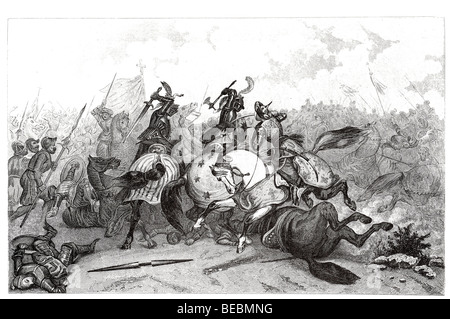 combat between crusaders and saracens Stock Photo