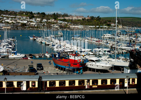 europe, uk, england, devon, Dartmouth harbour train Stock Photo
