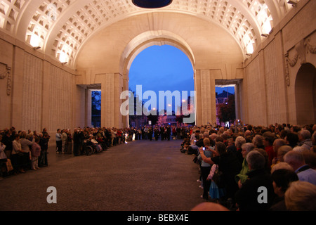 Last Post ceremony, Menin gate Great War memorial, Ypres, Ieper, Belgium Stock Photo