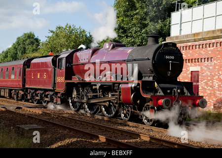 LMS Jubilee Class 5690 'Leander', hauling 'The Fellsman' steam special, in Cumbria Stock Photo