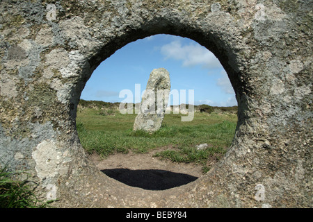 Men an Tol is a small standing stones in Cornwall, United Kingdom Stock ...