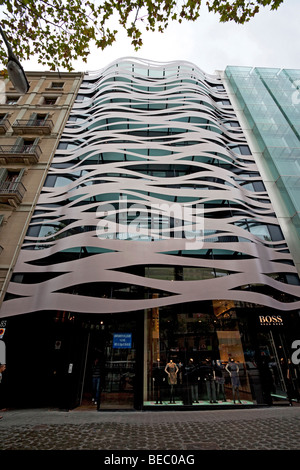 Barcelona modern facade by Toyo Ito Stock Photo