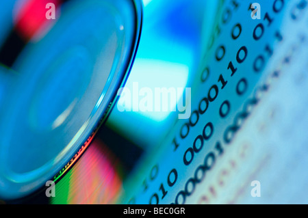 Close-up of a compact disc over a document Stock Photo